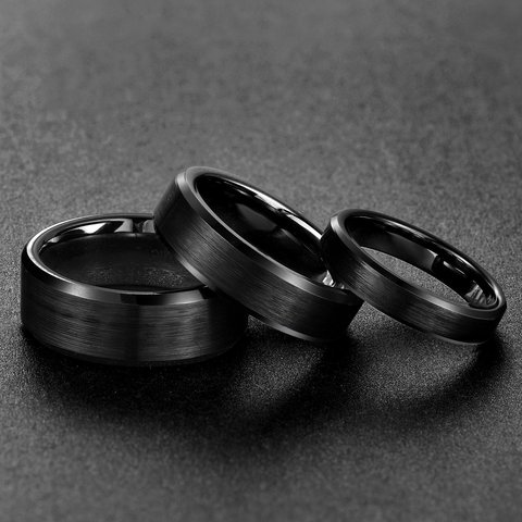 Eamti 4/6/8mm anillo de cerámica Negro hombres cepillado confort ajuste boda banda de anillos de compromiso para los hombres las mujeres tamaño 4-15 Anel ► Foto 1/6