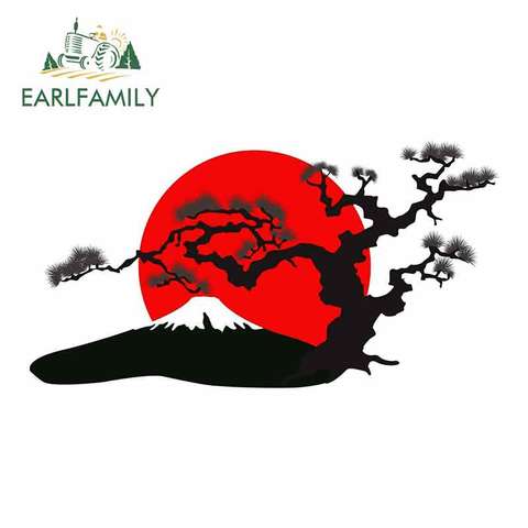 EARLFAMILY-pegatinas creativas de silueta de paisaje japonés, calcomanía de cómic con personalidad, adecuada para GTR SX VAN, 13cm ► Foto 1/6