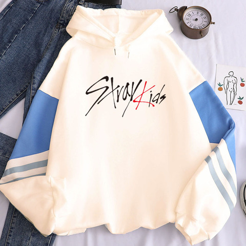 Sudadera con capucha de estilo coreano Harajuku para mujer, ropa para Parte Superior Femenina, estilo KPOP Straykids, Con álbum de Stray, manga larga, retales ► Foto 1/5