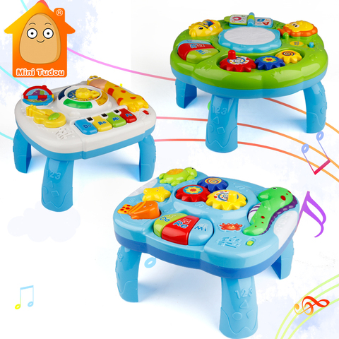 Mesa de música para bebé, juguete máquina de aprendizaje, juguete educativo, mesa de aprendizaje Musical, instrumento Musical para niño pequeño de 6 meses + ► Foto 1/6
