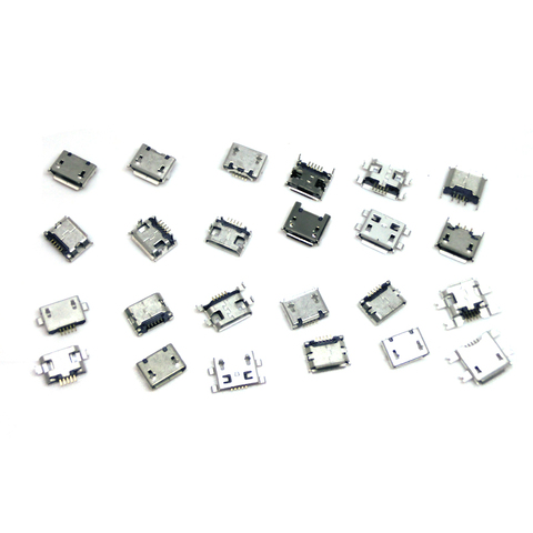 60 unids/lote 5 Pin SMT conector hembra Micro USB tipo B hembra de 12 modelos SMD conector a enchufe DIP ► Foto 1/2