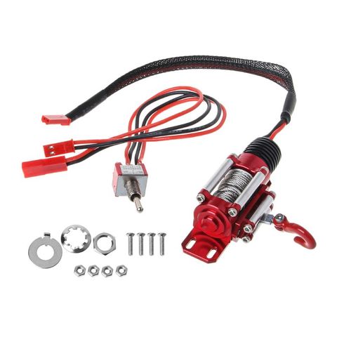 Cabrestante simulado automático con cable de acero metálico para coche de control remoto, con interruptor para 1/10 HSP Redcat HPI TAMIYA Axial SCX10 RC4WD D90 ► Foto 1/6