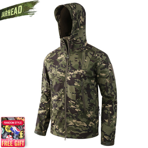 ¡Actualización! Al aire libre camuflaje impermeable tiburón senderismo chaqueta Softshell hombres deporte acampar senderismo ciclismo táctico chaquetas poco V5 ► Foto 1/6