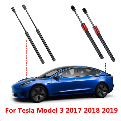 2 puntales delanteros/traseros de coche para maletero de puerta trasera de motor, descarga de resorte de Gas, puntales de elevación, soporte para Tesla Model 3 2017 2022 ► Foto 1/6