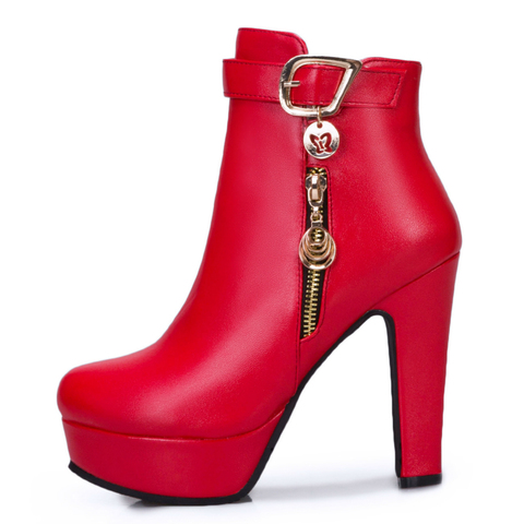 De moda botines de mujer nuevo 2022 invierno de tacón alto botas de plataforma de las mujeres rojo Amarillo Blanco Zapatos de gran tamaño 34- 45 De 48 ► Foto 1/6