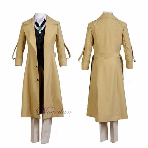 Bungo Stray Dogs-traje de Cosplay de Osamu Dazai, Chaqueta larga, abrigo, disfraz de Halloween y Navidad ► Foto 1/6