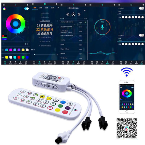 Mando a distancia SPI con Bluetooth, sincronización de música para WS2812B WS2811 SK6812 UCS1903 LPD6803 WS2801 tira de píxeles Led luz DC 5-24V ► Foto 1/6