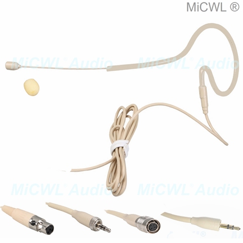 MiCWL SE02 micrófono de auriculares Beige con un solo gancho oreja para Shure AKG Sennheiser Audio-Technica MiPro inalámbrico muchos enchufes a elegir ► Foto 1/6