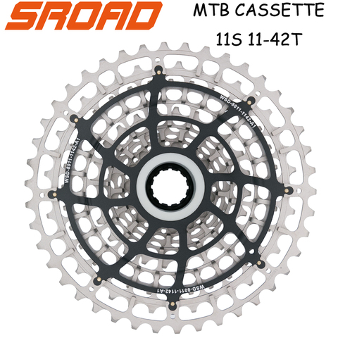 SROAD-Cassette de acero para bicicleta de montaña, 11 s, 11-42T, 11 velocidades, CNC, freewheel, se adapta a Shimano, súper ligero, CNC, hecho 320g ► Foto 1/4