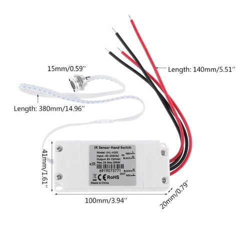 Interruptor de encendido/apagado con Sensor de movimiento IR sin contacto, para cocina, armario, 110V, 220V ► Foto 1/5