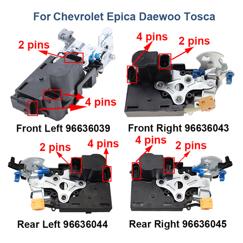 Actuador de cerradura de puerta, cierre Central, delantero trasero izquierdo derecho para Chevrolet Epica Daewoo Tosca 96636039 96636043 96636044 96636045 ► Foto 1/6