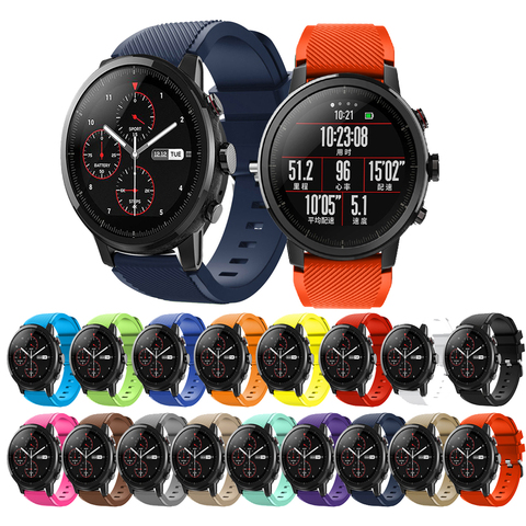 Para Amazfit Stratos 2 2s correa de reloj inteligente Bandas de silicona pulsera cinturón para xiaomi huami amazfit band Reemplazo para Samsung S3 ► Foto 1/6