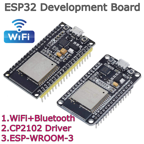 Placa de ESP-32 WiFi inalámbrica ESP32 ESP-32S ESP32S DESARROLLO DE Bluetooth CP2102, Micro USB, doble núcleo, amplificador de potencia, módulo de filtro ► Foto 1/6