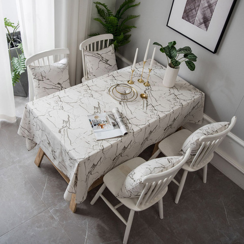 Moderno mármol Simple grano estampado De tela a prueba De polvo decoración mesita De comedor fotografía tela mantel Toalha De Mesa ► Foto 1/6