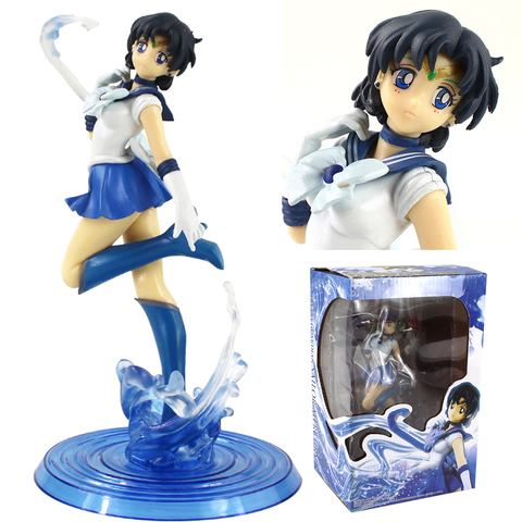 Figuras de acción de Sailor Moon, Sailor Mercury Blue, juguetes de modelos de colección de PVC, 18cm ► Foto 1/6