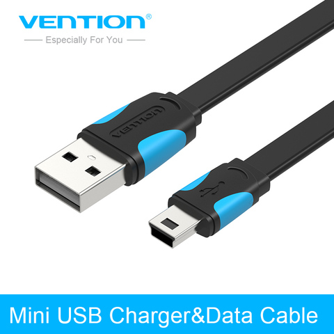 Vention Cable Mini USB 0,25 m 0,5 m 1m 1,5 m 2m sincronización de datos Cable de cargador USB para MP3 MP4 Player GPS Cámara teléfono móvil Mini USB ► Foto 1/6