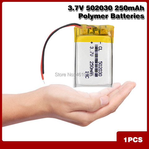 Batería recargable/pilas Lipo de iones de litio para altavoz MP3 y MP4, 3,7 V, 250mAh, 502030, li-po, tacógrafo, cámara DVR para coche ► Foto 1/6