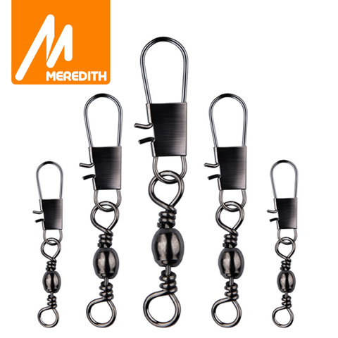 Meredith 50 unids/lote Pin conector de pesca teniendo Rolling giratorio de acero inoxidable con Snap señuelo para anzuelo abordar accesorio ► Foto 1/6