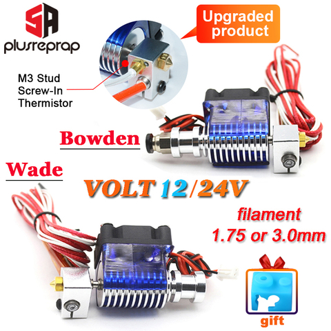 Extrusora V6 j-head Hotend Wade/Bowden mejorada con calentador M3 boquilla de termistor atornillada ventilador disipador de calor MK8 3D para piezas de impresora ► Foto 1/6