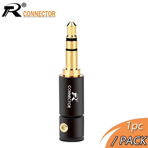 Conector de Audio Jack de 3,5mm, Conector de auriculares chapado en oro de 3 polos con tubo de aluminio y cerraduras de tornillo, embalaje gratis, 1 ud. ► Foto 1/6