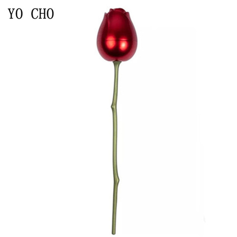 YO CHO rojo flor artificial de metal rosa creativo caja de regalo en forma de Rosa regalo de día de San Valentín artificial flores de aniversario, rosa roja ► Foto 1/6