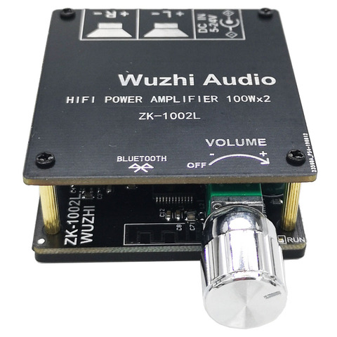 Placa amplificadora Digital de Audio inalámbrica, amplificador estéreo con Bluetooth 5,0, ZK-1002L, 100 wx2, 24V DC 12V ► Foto 1/6