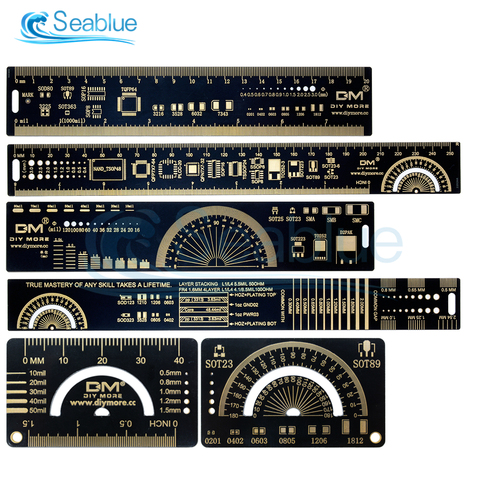 4cm 15cm 20cm 25cm regla del PCB Multi-funcional de la herramienta de medición Chip de condensador de resistencia Transistor de diodo para ingenieros electrónicos ► Foto 1/6