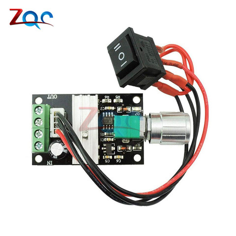 6 V DC 12 V 24 V 28VDC 3A 80 W PWM controlador de velocidad del Motor regulador ajustable de Control de velocidad Variable potenciómetro interruptor On/Off ► Foto 1/6