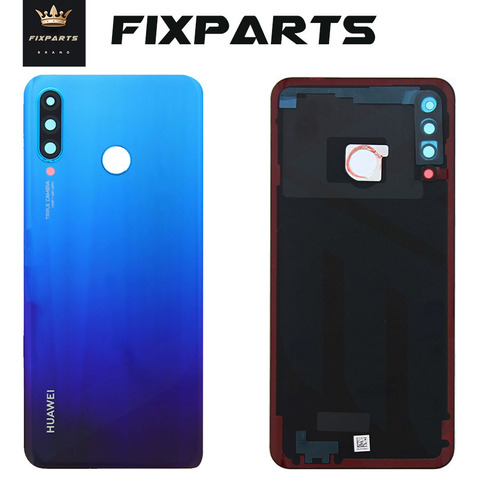 Funda trasera de cristal original para Huawei P30 Lite carcasa para puerta trasera con lente de cámara, funda para batería Huawei Nova 4e P30 Lite ► Foto 1/6