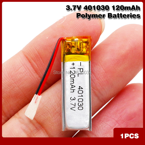 3,7 V 120mAh 30*10*4mm 401030 de iones de litio batería de iones para MP3 MP4 MP5 DVD juguete auriculares bluetooth para móvil lipo célula recargable ► Foto 1/6