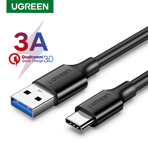 UGREEN-Cable USB tipo C para móvil, Cable de datos de carga rápida para Samsung Galaxy S9 Note 8 9, USB 3,0 3A tipo C, Huawei P10 P20Pro ► Foto 1/6