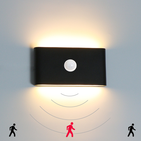 Lámpara de pared para jardín, impermeable IP65 con Sensor de movimiento y luz, para porche y pasillo, iluminación de decoración ► Foto 1/5