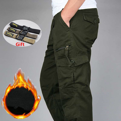 Pantalones gruesos de invierno para hombre, mono de Cachemira polar de doble capa, pantalones de camuflaje para hombre, pantalones militares cálidos de carga ► Foto 1/6