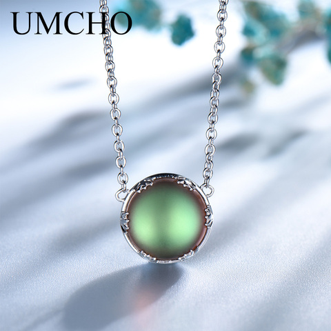 UMCHO-collar con colgante de Aurora Borealis para mujer, Plata de Ley 925, joyería elegante para mujer, regalo romántico de cumpleaños para niña y amiga ► Foto 1/5