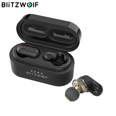 [Controlador dinámico dual] Blitzwolf BW FYE7 TWS Bluetooth 5.0 Deporte en la oreja Funcionamiento Auricular inalámbrico Bajo Estéreo Llamada bilateral Auriculares Hifi Música Auriculares inalámbricos verdaderos Baterí ► Foto 1/6