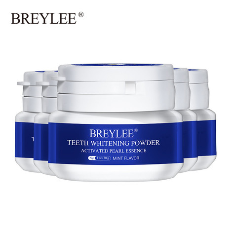 BREYLEE-Polvo para blanquear los dientes, pasta Dental, herramientas de Limpieza de dientes, higiene bucal, Gel, elimina las manchas de placa, 5 uds. ► Foto 1/6