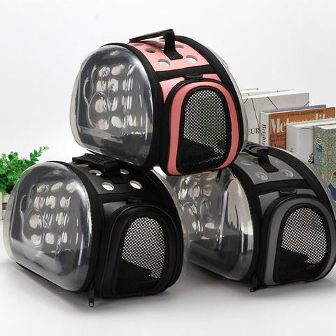 Bolsa de hombro plegable portátil para perros de compañía, bolso de transporte transparente para gatos y perros, mochila portamascotas, bolso de hombro para mascotas ► Foto 1/6