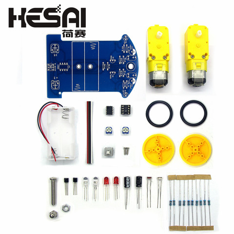 Kit de línea de seguimiento inteligente para coche, Kit de línea de seguimiento inteligente, Motor TT, producción electrónica, piezas de coche de patrulla inteligente, bricolaje, D2-1 ► Foto 1/5