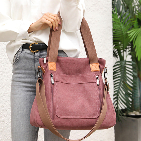 Nuevo de mujeres bolsas de hombro de la juventud bandolera de mujer-Manejar bolsas de alta calidad bolsos de lona de las señoras bolsas de mano para ocio Bolsa ► Foto 1/6