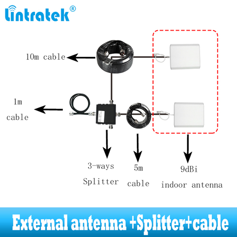 Lintratek 2-antena interior 700-2700, amplificador de señal 2g 3g 4g para kit de 2 antenas adicionales para aumentar el área de cobertura del amplificador ► Foto 1/6