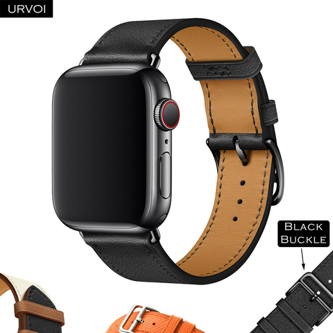 URVOI-correa de cuero para apple watch serie 6 SE 5 4 3 2 1, correa de muñeca de una sola vuelta para iwatch, diseño clásico, primavera 2022 ► Foto 1/6