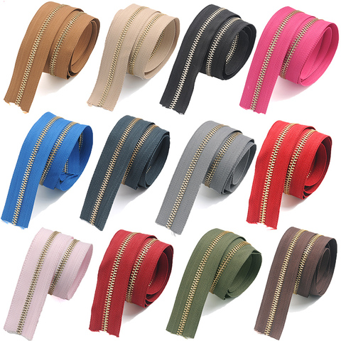 Meetee-cremalleras de Metal de 10 yardas, cremallera de extremo abierta continua para bolsas, ropa, cremallera, accesorios de costura de reparación a medida, 20 colores, 5 # ► Foto 1/6