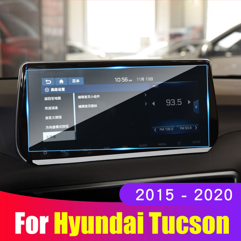 Coche película protectora de pantalla para Hyundai Tucson 2015, 2016, 2017, 2022, 2022, 2022 pantalla de navegación de coche cubierta protectora de vidrio templado ► Foto 1/6