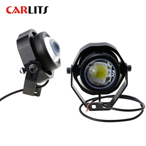 CARLITS 2 uds luz 10w 12v led luz antiniebla DE COCHE drlL para camión de la motocicleta fuera de carretera fuerte/débil/intermitente 3 Modo de conmutación de CE ► Foto 1/6