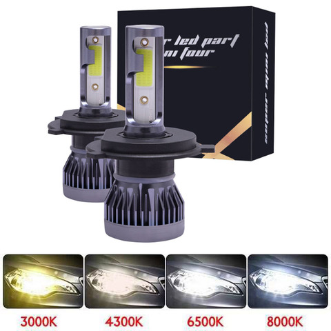 2 uds Mini H4 H7 LED Kit de faros de coche 6000K 3000K 8000K 80W 12000LM H1 H11 9005 HB3 9006 HB4 H8 H9 12000K bombillas accesorios de coche ► Foto 1/6