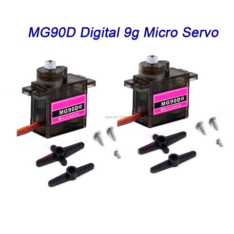 Micromotor Servo Digital MG90D, engranaje de Metal, alta torsión, rodamiento mejorado MG90S para Avión Helicóptero RC 450, 2 uds. ► Foto 1/6