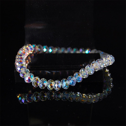 Pulsera de cristal de Austria Artificial para mujer, cuentas de piedra brillante a la moda, pulsera de hilo de cuerda elástica, joyería ► Foto 1/6