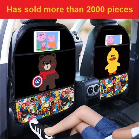 Uds.-funda protectora para asiento trasero de coche, Protector para asiento de coche de dibujo animado infantil, antipatadas, con bolsa, impermeable ► Foto 1/6