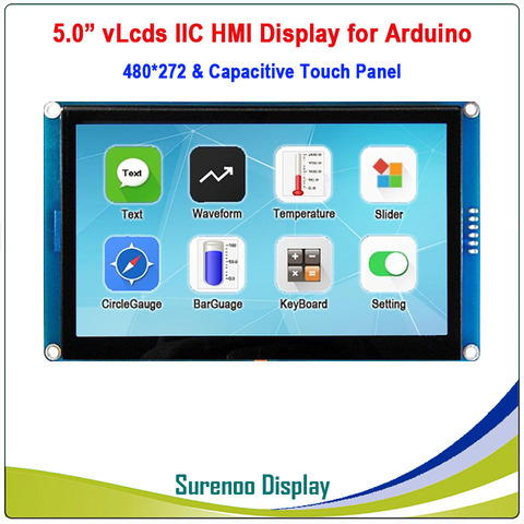 I2C IIC vLcds HMI, módulo inteligente TFT LCD, pantalla capacitiva, Panel táctil para Arduino, 5,0 