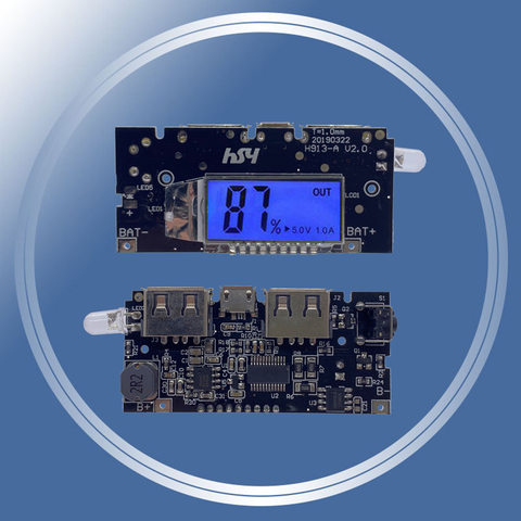 Dual USB 5V 1A 2.1A Banco móvil de la energía del cargador de batería 18650 PCB, módulo de potencia LED LCD tablero de carga Solar para teléfono DIY ► Foto 1/6